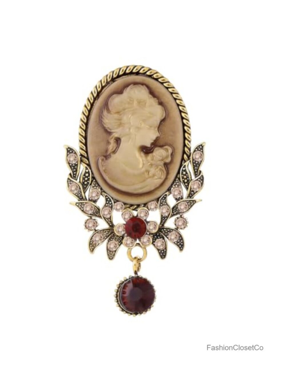 Vintage Victorian Cameo Brooch Pin Retro 1920s Flapper